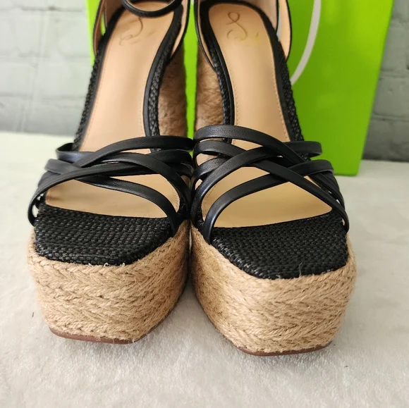 Sam Edelman Kade Leather Espadrille Strappy Platform Heels - Picture 9 of 12